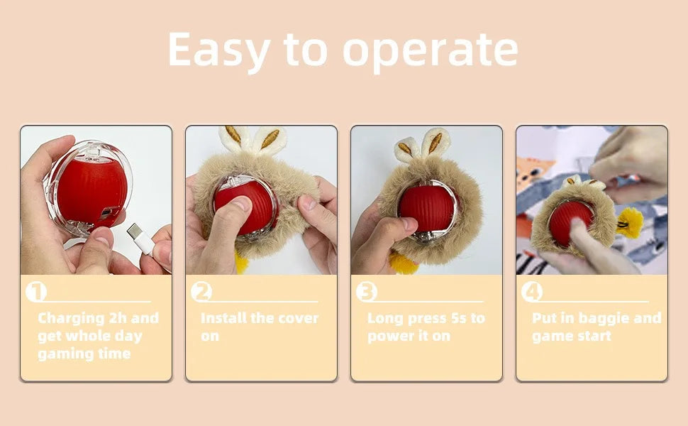 1 pcs Rechargeable Hide & Seek Pet Toy for Cats & Dogs - Interactive Rolling Balls Play Set for Exercise & Entertainment