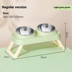 Foldable Stainless Steel Elevated Pet Bowl - Dual Dish Non-Slip Anti-Tip Raised Feeder with Neck Support for Cats Dogs