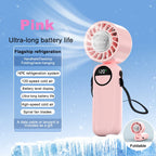 Outdoor Handheld Cold Compress Fan 3600mAh Quite High-speed Cold Air USB Rechargeable Mini Turbo Fan with Lanyard Portable Fan