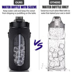 2L 64OZ Half Gallon Water Bottle with Sleeve Motivational Water Bottle with Straw & Time Marker Leakproof Sport Water Jug