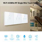 AXUS WiFi Touch Switch — Smart RF433 Sem Neutro Tuya Alexa