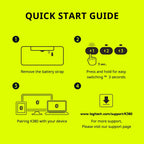 Logitech K380 Wireless Bluetooth Network Red Keyboard Tablet iPad Office