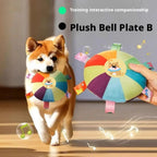 Dog Sounding Plush Toy Bell Cartoon Flying Disc Toy Small Dog Teeth Grinding Toy Wear-resistant Bite-resistant Puppy Pet Product