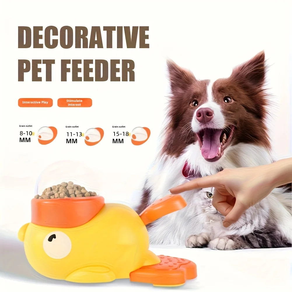 Pet slow food bowl, duck dog snack dispenser, slow anti-swallowing dog food feeder, interactive feeder for small and medium-sized pets.