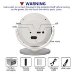 Projetor Portátil 4K — Android, WiFi6, BT5.0, Auto Keystone, Rotação 360°