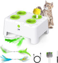 Whack A Mole Automatic Pop-Up Rechargeable Feather Toy for Cats Dogs Interactive Playing Kitten Training Pet Supplies
