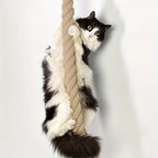 Wall-mounted Cat Scratcher - Thick Jute Rope, Durable Climbing Tower for Indoor Cats. Interactive Cat Toy | Hanging Cat Ladder