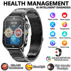 2026 New Model Uric Acid & Lipid Health Analysis Smartwatch Men's ECG+PPG Bluetooth Call 2.01 inch Flashlight Smartwatch Women's