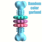 Indestructible Dog Chew Bone Toy for Aggressive Chewers - Durable Thermoplastic Rubber with Geometric Pattern, Teeth Cleaning