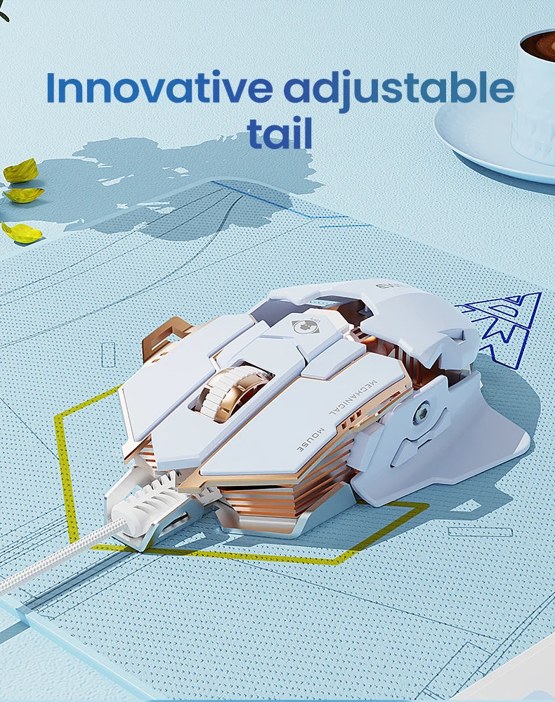 EWEADN G5 USB Wired Gaming Mouse Silent or audible optional, Buttons Macro Function Keys, for desktop, laptop, computer, school