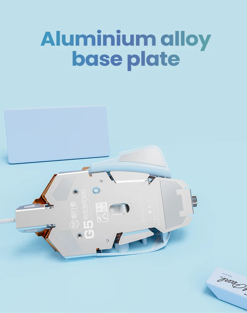 EWEADN G5 USB Wired Gaming Mouse Silent or audible optional, Buttons Macro Function Keys, for desktop, laptop, computer, school