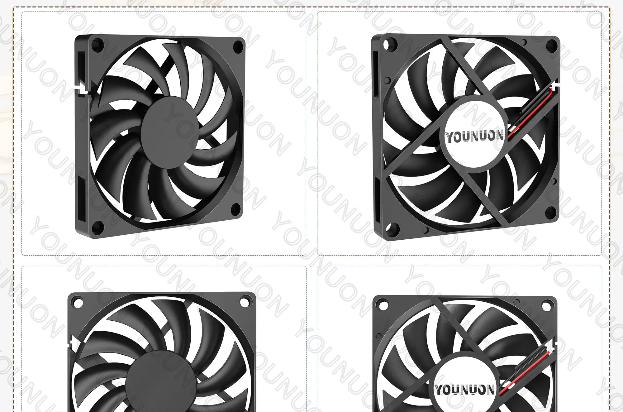 YOUNUON 80MM Fan 5V USB Fan 80x80x10mm 8cm DC 5V 12V 24V 8010 Fan Brushless Cooling Cooler PC Fan Computer Case Fan Cooler