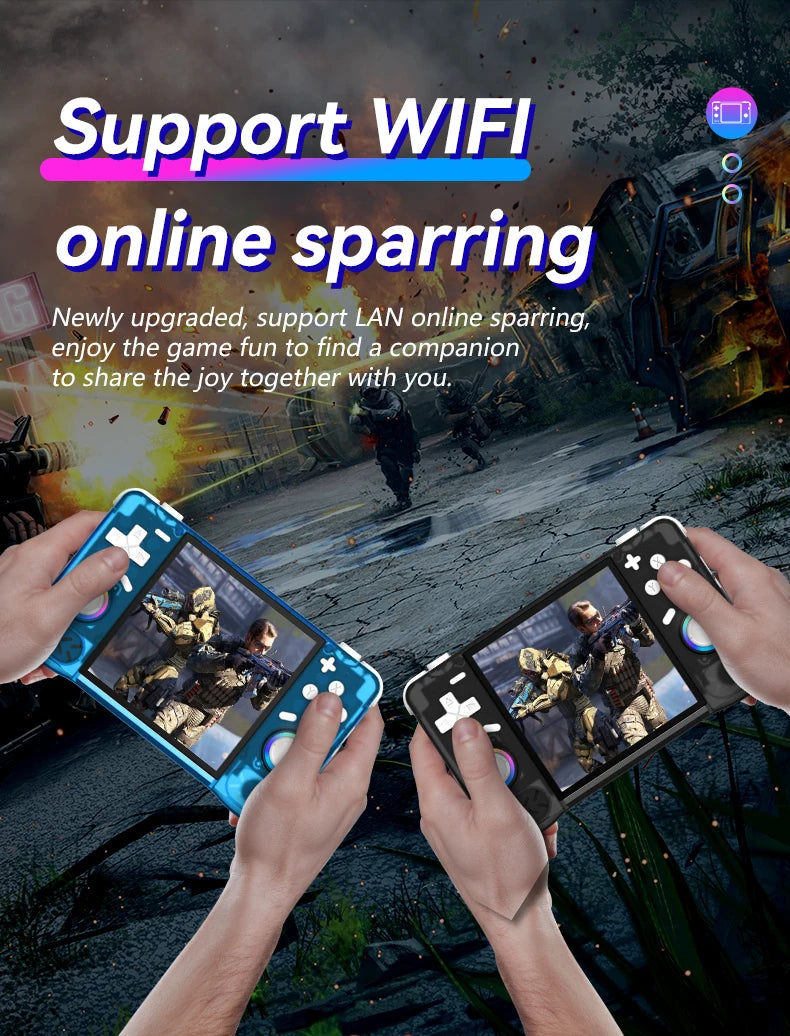 XF40H Retro Handheld Game Console Linux 4.0'' IPS Screen Supports 5G WiFi Glowing Rocker Portable Pocket Video 2 Player Gift