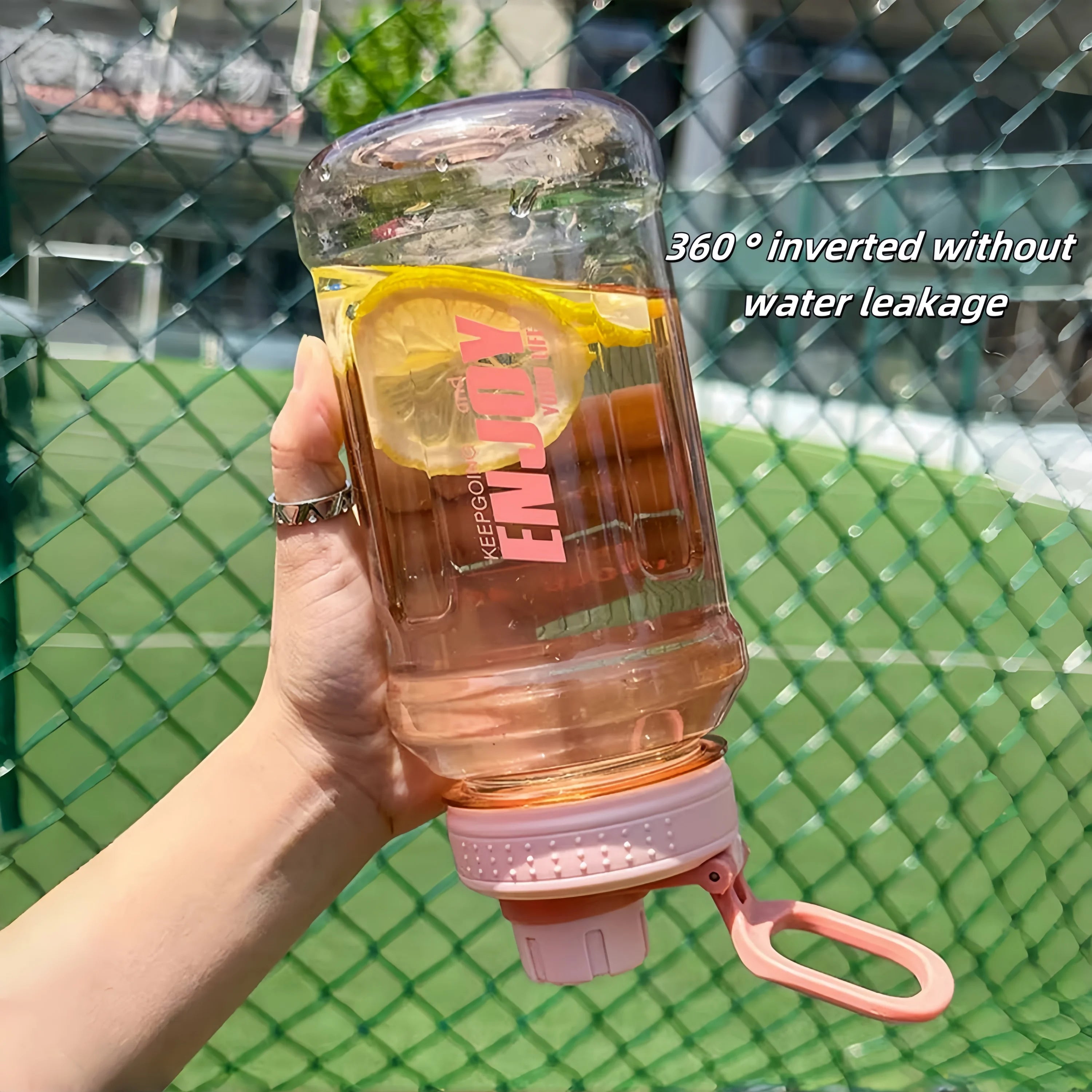 1 Liter Large Capacity Sports Water Bottle with Lifting Cup Lid BPA FREE Plastic Drinking Bottles Outdoor Cycling Hiking Gym Jug