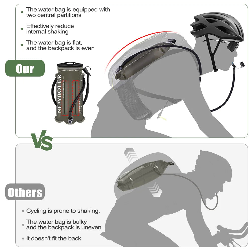 NEWBOLER TPU Detachable Drinking Tube Water Bag Large Capacity Outdoor Drinking Bag Mountaineering Running Reservoir Bag 2L/3L