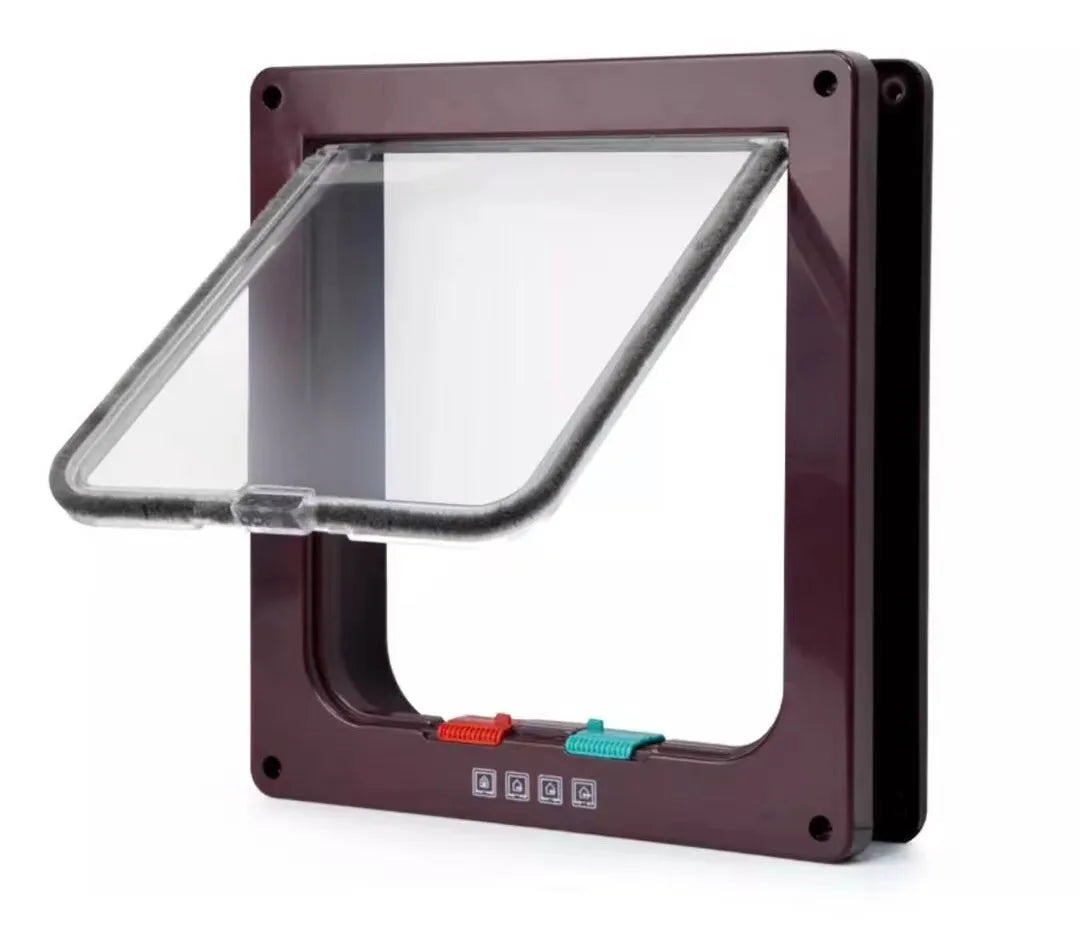 Weather Proof Cat Door 4 Way Locking for Cat up to 20 lbs for Interior Doors, Cabinet, Garage Doors 4 Sizes Pet Door