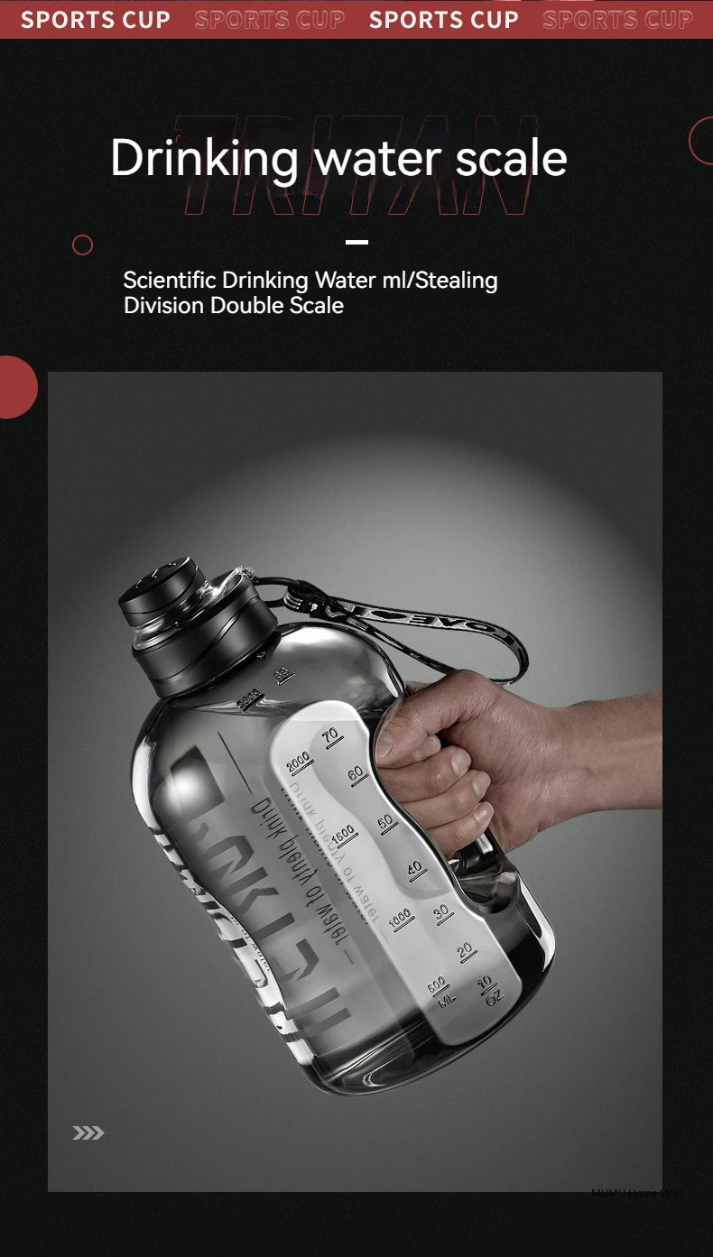 1.7L/2.7L/4L/5L Sports Water Bottle Gym Cycling Cup Portable Large Capacity Water Bottle For Fitness Camping Men Water Kellte