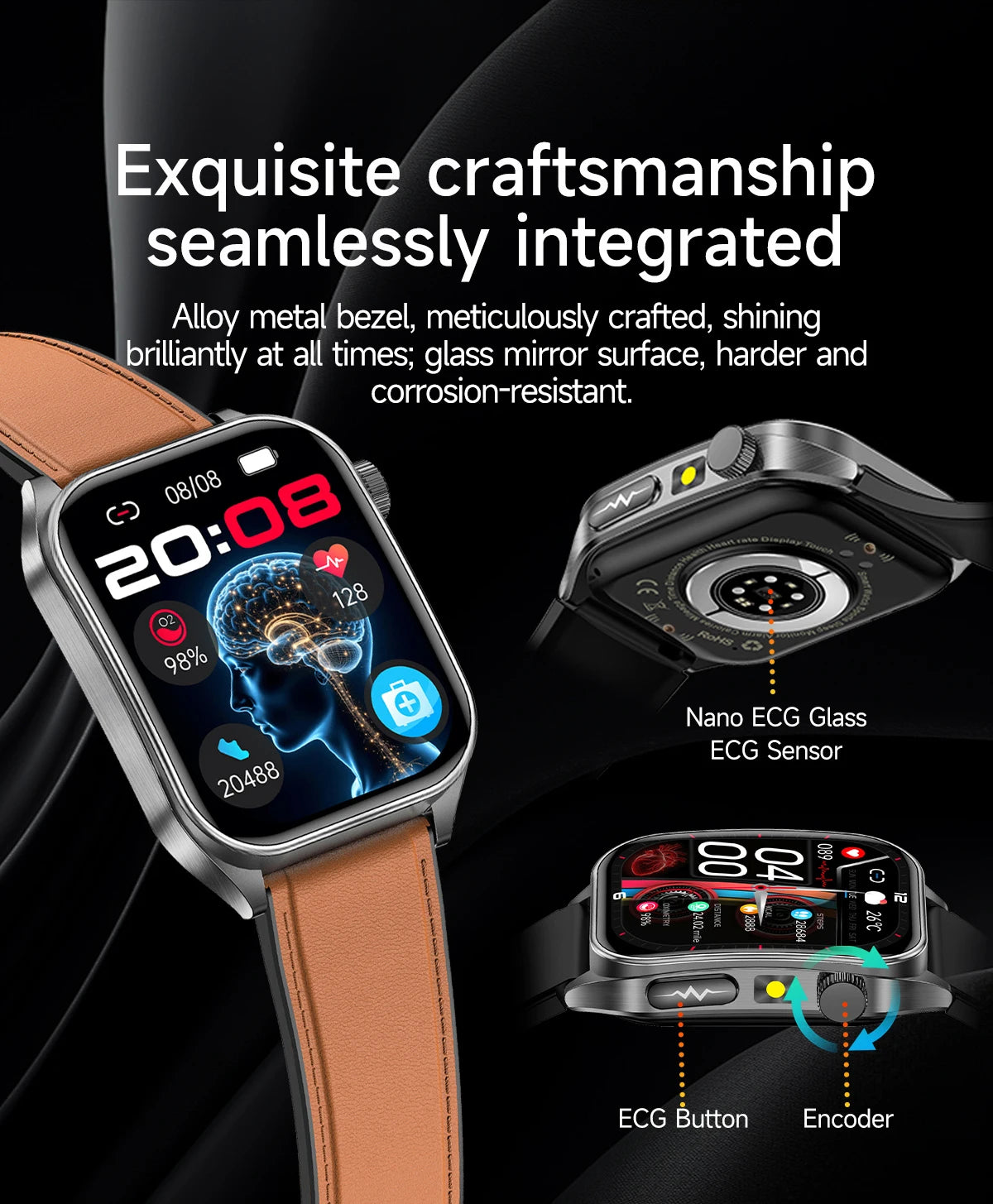 Smartwatch Saúde 2026 – Laser Inteligente, Diagnóstico Completo e Estilo Masculino