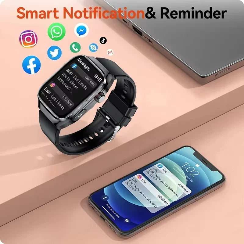 Smartwatch Saúde Avançada – Laser Inteligente, Diagnóstico Multinível e ECG+PPG