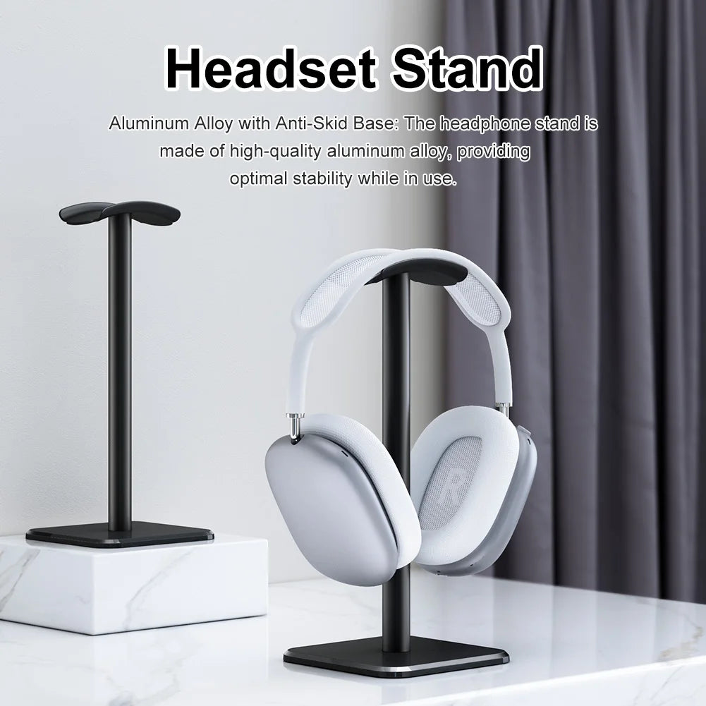 Aluminum Alloy Headphone Stand Holder Space Saving Gaming Headset Stand Rack Desktop Organizer Display Earphone Hanger Bracket