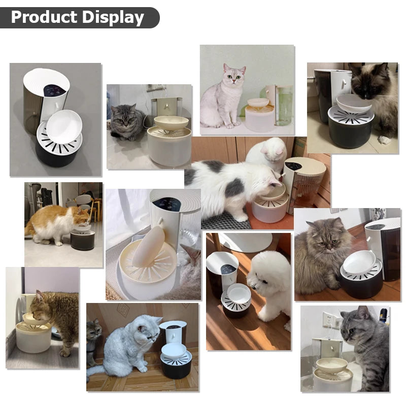 3000ML Pouring Cat Water Dispenser Smart Tilt Design Pet Water Fountain Separate Clean & Dirty Water For Cats and Small Dogs