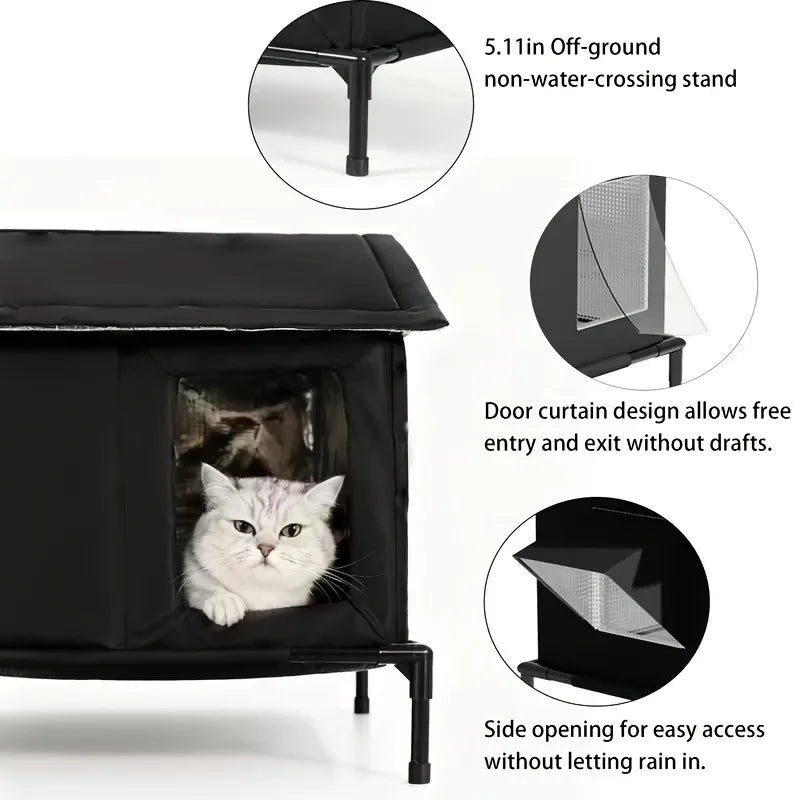 Winter Warm Cat Nest Outdoor Cat Shelter Insulated Stray Cat House Floor Thermal Insulation Pet Kitten Nest Cave Cat Tent