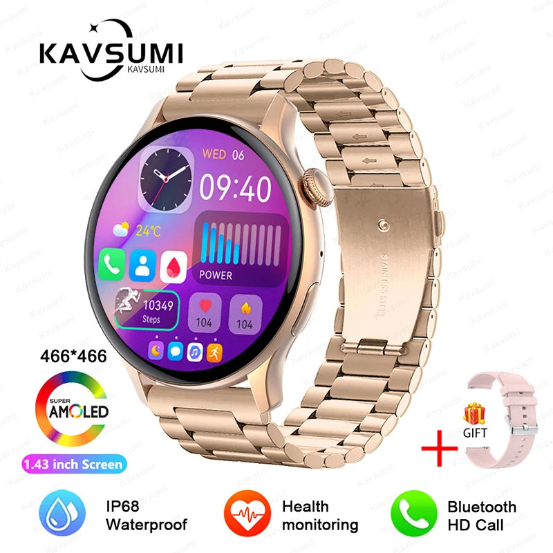 Smartwatch for Women AMOLED Screen Always Display Time NFC IP68 Waterproof Sports Call Women Smart Watch For Women Custom Dial