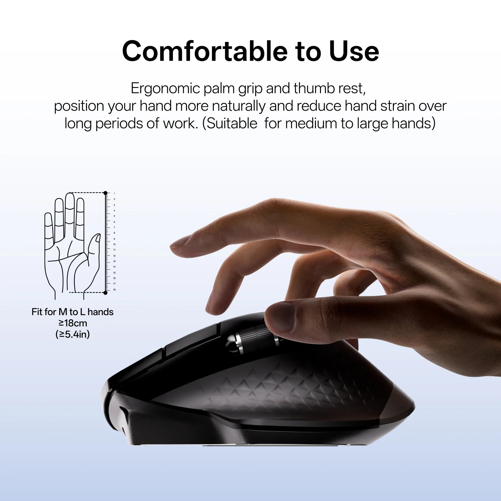 Rapoo 2026 New MT710L Wireless Multimode Rechargeable Ergonomic Mouse 4000 DPI Bluetooth Mouse Easy-Switch Up to 4 Devices