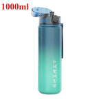 500ML/1000ML Large Capacity Sports Water Bottle Leak-Proof Motivational Portable Reusable Plastic Cups Outdoor Travel Gym Jugs