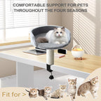 Desk Clamp Cat Bed with Soft Pad, Removable Pet Nest Attachment for Office & Home, Space-Saving Cat Hammock Perch
