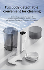 3000ML Pouring Cat Water Dispenser Smart Tilt Design Pet Water Fountain Separate Clean & Dirty Water For Cats and Small Dogs