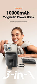 Toocki PowerBank 10000mAh — Magnético 15W MagSafe USB‑C PD 22.5W