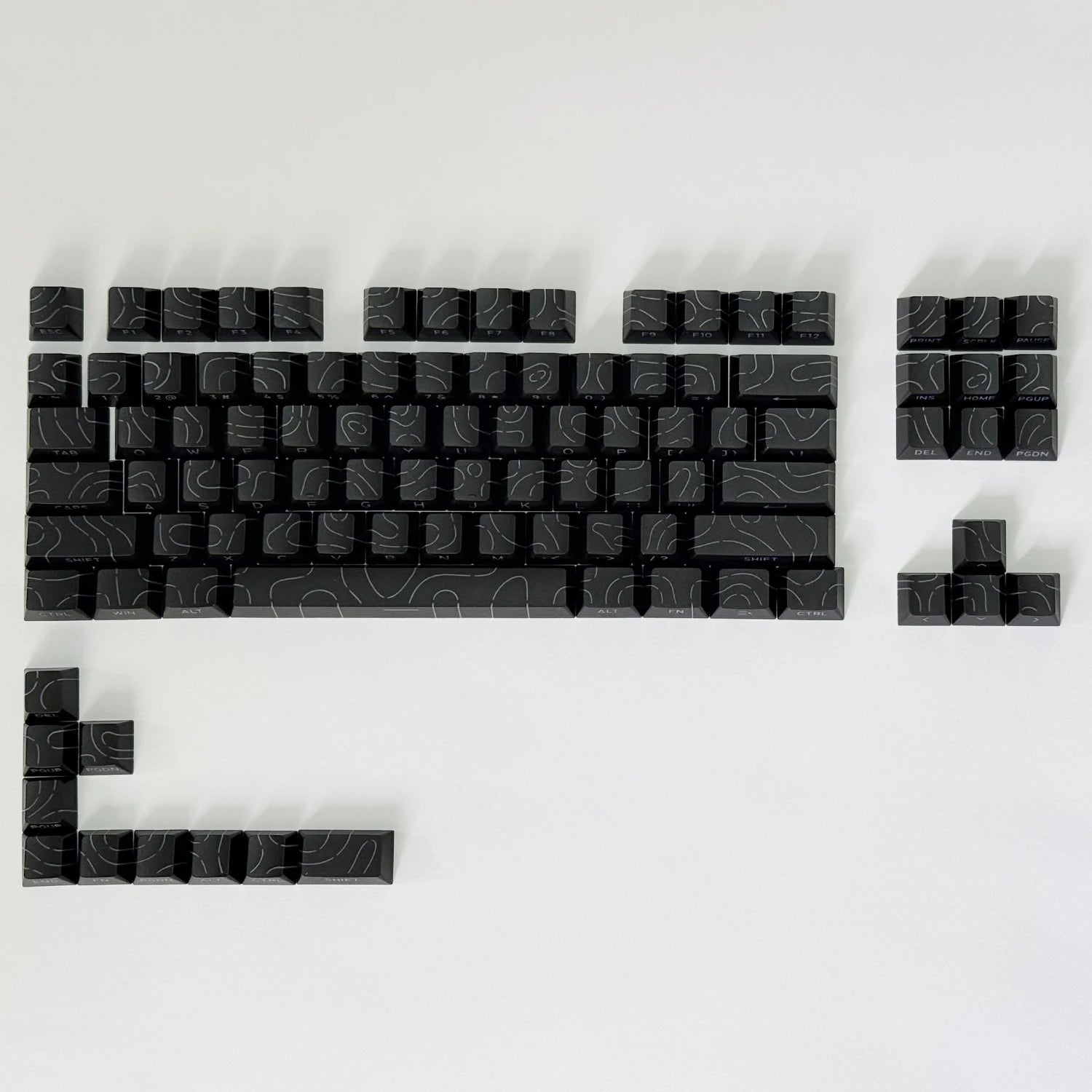 Line Gradient Side Shine Through Keycaps Cherry Profile PBT Custom Keycaps for 60% 65% 75% 96% 98% 100% Mechanical Keyboard