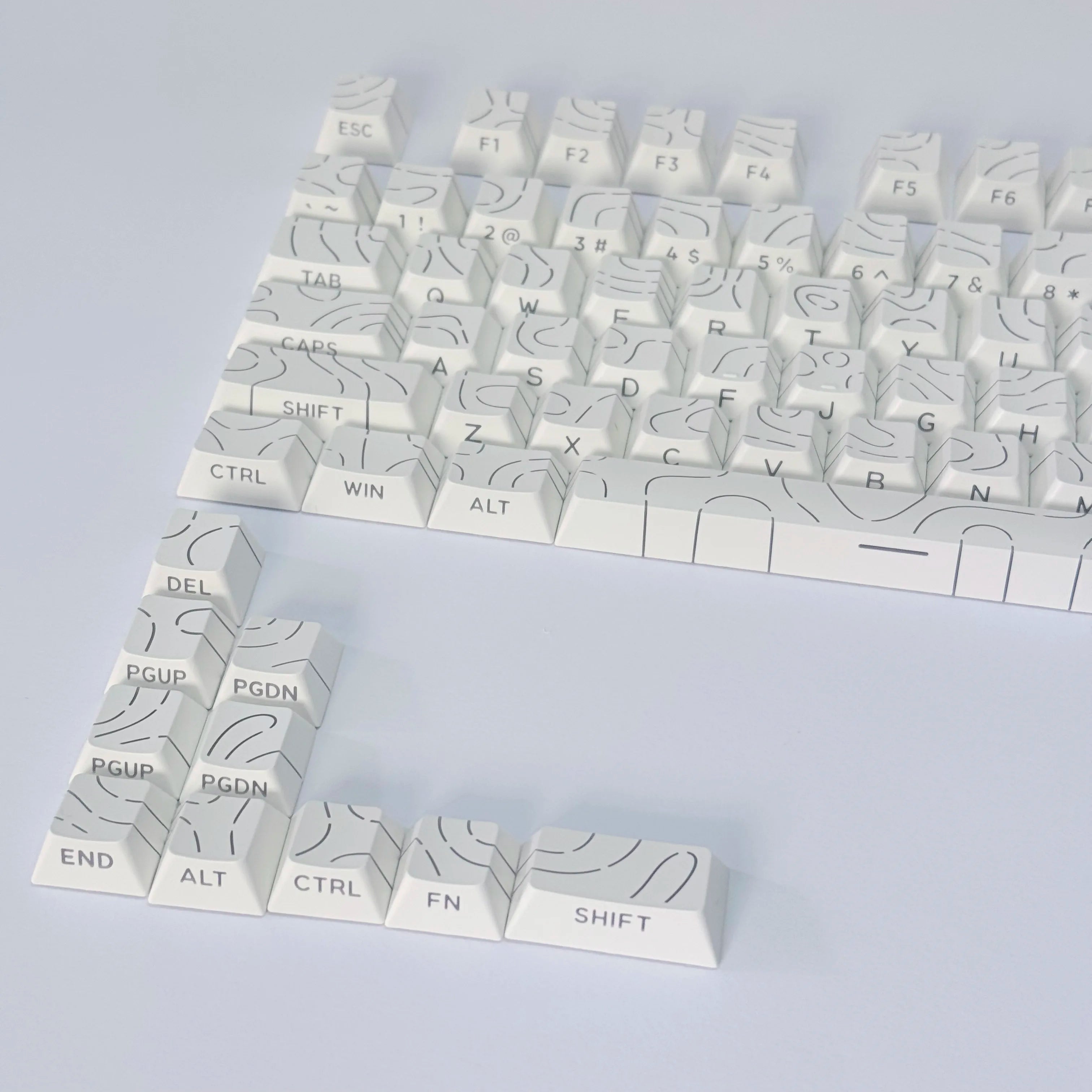 Line Gradient Side Shine Through Keycaps Cherry Profile PBT Custom Keycaps for 60% 65% 75% 96% 98% 100% Mechanical Keyboard