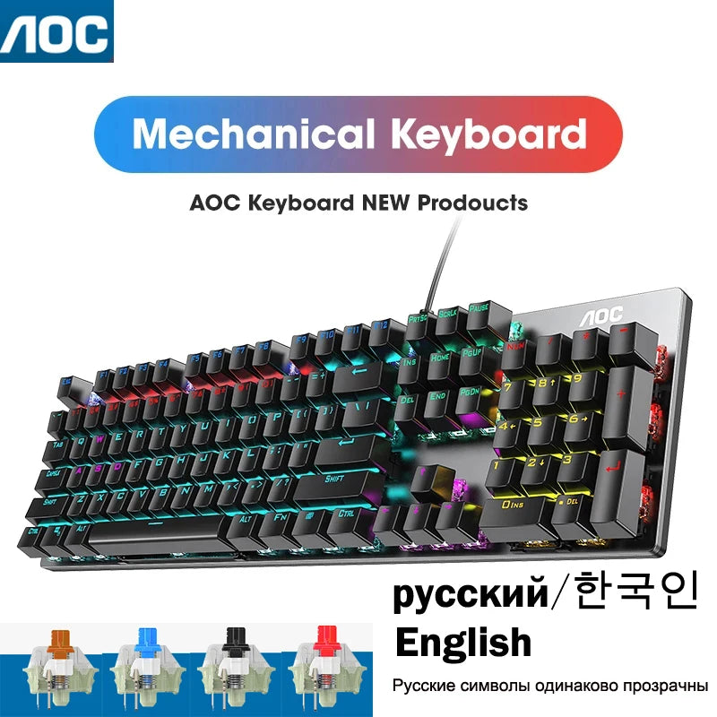 GK410 104 Full Keys Hot Swap Metal Panel Mechanical Keyboard RGB Light Green Black Tea Redaxis Non-Impact Gaming Computer Keyboard