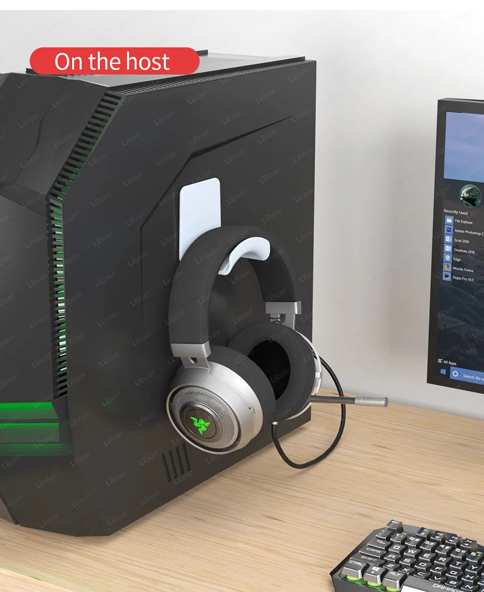 Suporte de Headphones para Debaixo da Secretária — Gancho Multicor Universal