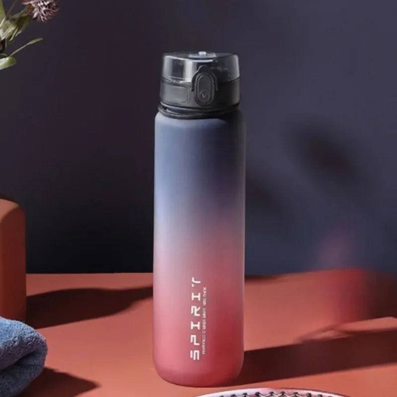 1 Liter Large Capacity Sports Water Bottle Leak Proof Colorful Plastic Cup Drinking Outdoor Travel Portable Gym Fitness Jugs