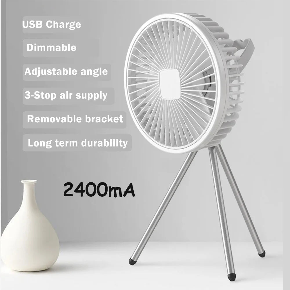 IRALAN Modern Fan light Portable And Adjustable Wireless USB Electric Fan Dual Mode Use For Home Office Travel Outdoor Camping