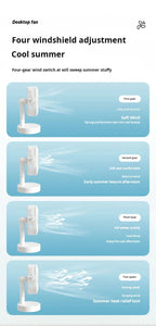 Ventoinha Youpin Small White — Mesa Portátil, Silenciosa, 4 Velocidades e Temporizador