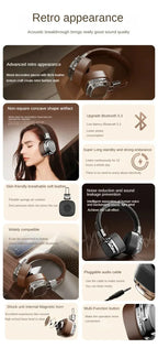 2025 New 5.3 Foldable Wireless Bluetooth Headsets Headset Gamer Choice Retro Over Ear Headphones DJ Stereo Sounds Bluetooth