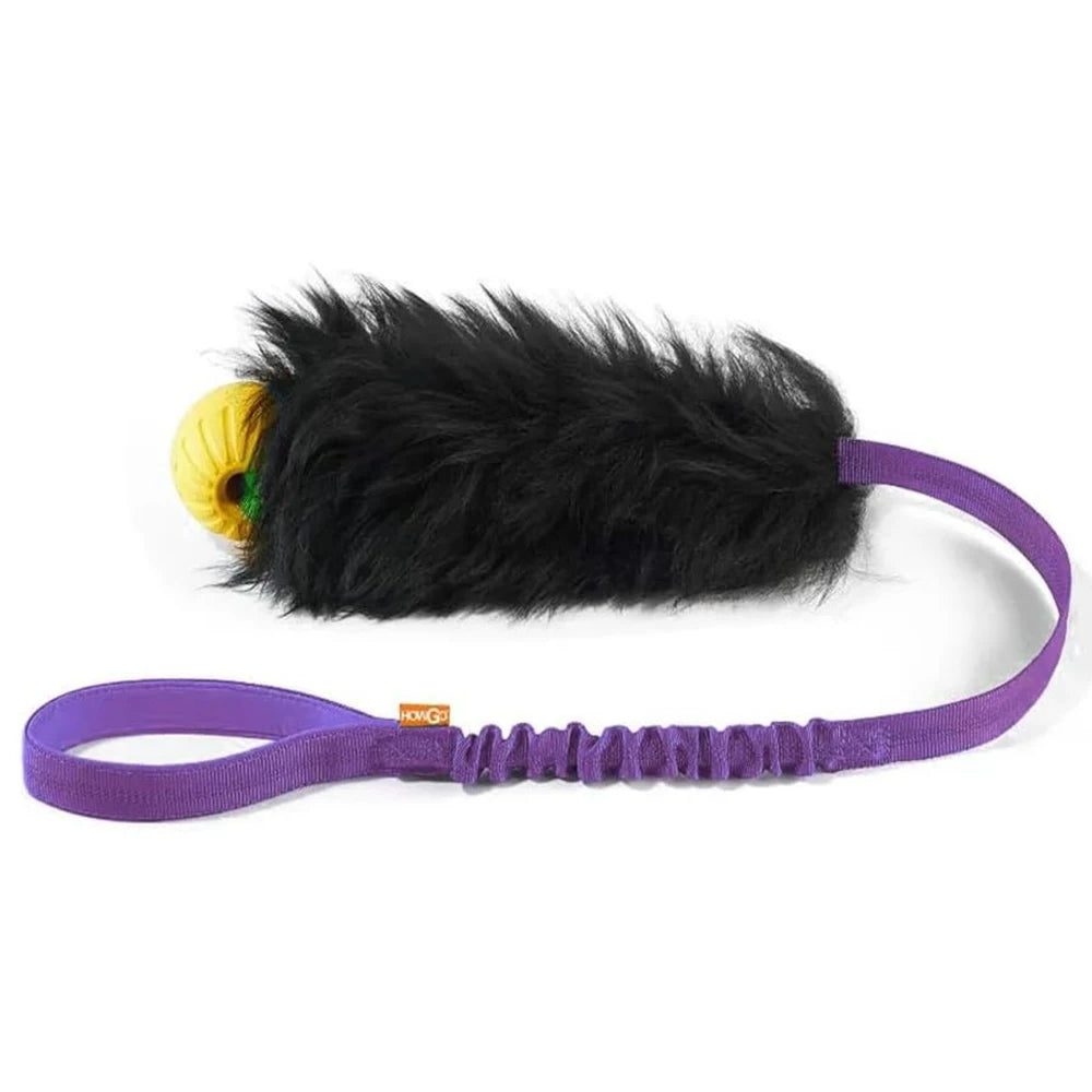 Brinquedo de Corda Bungee para Cães – Tug Toy com Bola de Borracha e Sheepskin