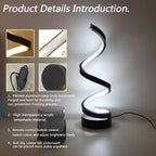 Spiral table lamp, modern creative design, suitable for home decoration, suitable for dining room, living room, bedroom