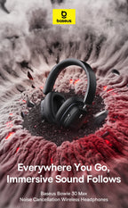 Baseus Bowie 30 Max Bluetooth Headphones 45dB Noise Cancellation Hi-res LDAC Over Ear Headset 3D Spatial Audio Wireless Earphone