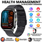 2026 New Model Uric Acid & Lipid Health Analysis Smartwatch Men's ECG+PPG Bluetooth Call 2.01 inch Flashlight Smartwatch Women's