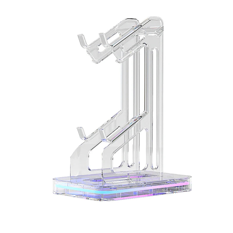 RGB Dual Game Controller Holder Acrylic Gamepad Handle Bracket Display For Switch Pro/PS5/Xbox Series X/PS4 Joystick Rack Stand