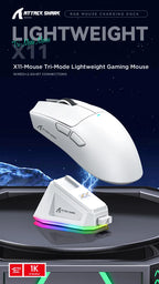 Attack Shark X11SE X11 PAW3311 Bluetooth Mouse, Tri-mode connectivity, Magnetic charging dock, Touchscreen, Ultralight gaming mouse