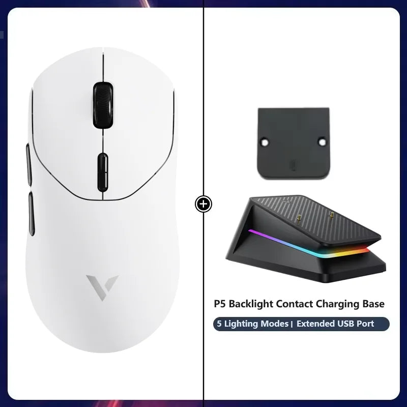 Rapoo VT2 Wireless Gaming Mouse True 8K Wireless Polling Rate Esports Grade 53g Lightweight 26000DPI Up to 500 Hr Battery Life