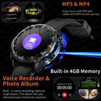 Smartwatch Militar 2025 – Mapas Offline, Memória 4GB e Multimédia Completa