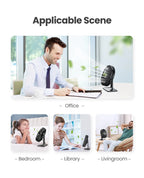 Ventoinha GAIATOP de Mesa — USB, 3 Velocidades, Silenciosa, Ajuste 90°