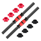 1 Pair 35cm Dumbbell Bar, Barbell Bars, Dumbbell Connecting Steel Tube with Standard Non-Slip Grip Surfaces and Spinlock Collars